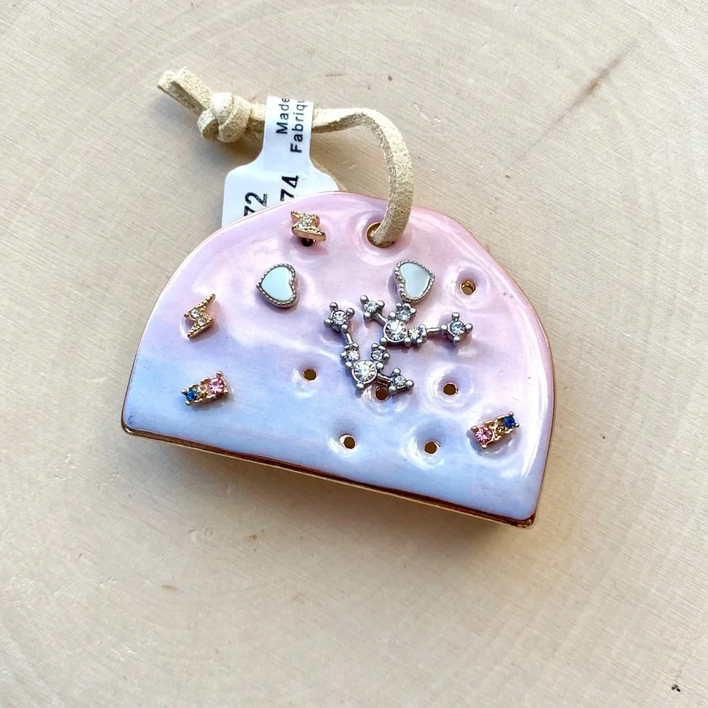 NWT Free People Dreamer Ceramic Stud Earring Set Gold Silver - Picture 6 of 16